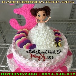 Bánh kem công chúa sinh nhật bé 3t - BB29